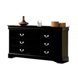 60" Black Solid and Manufactured Wood Six Drawer Double Dresser - Homeroots - Flyclothing LLC