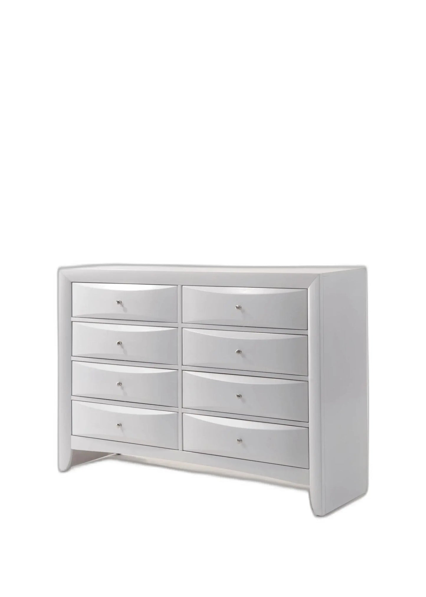 59" White Solid and Manufactured Wood Eight Drawer Double Dresser - Homeroots - Flyclothing LLC