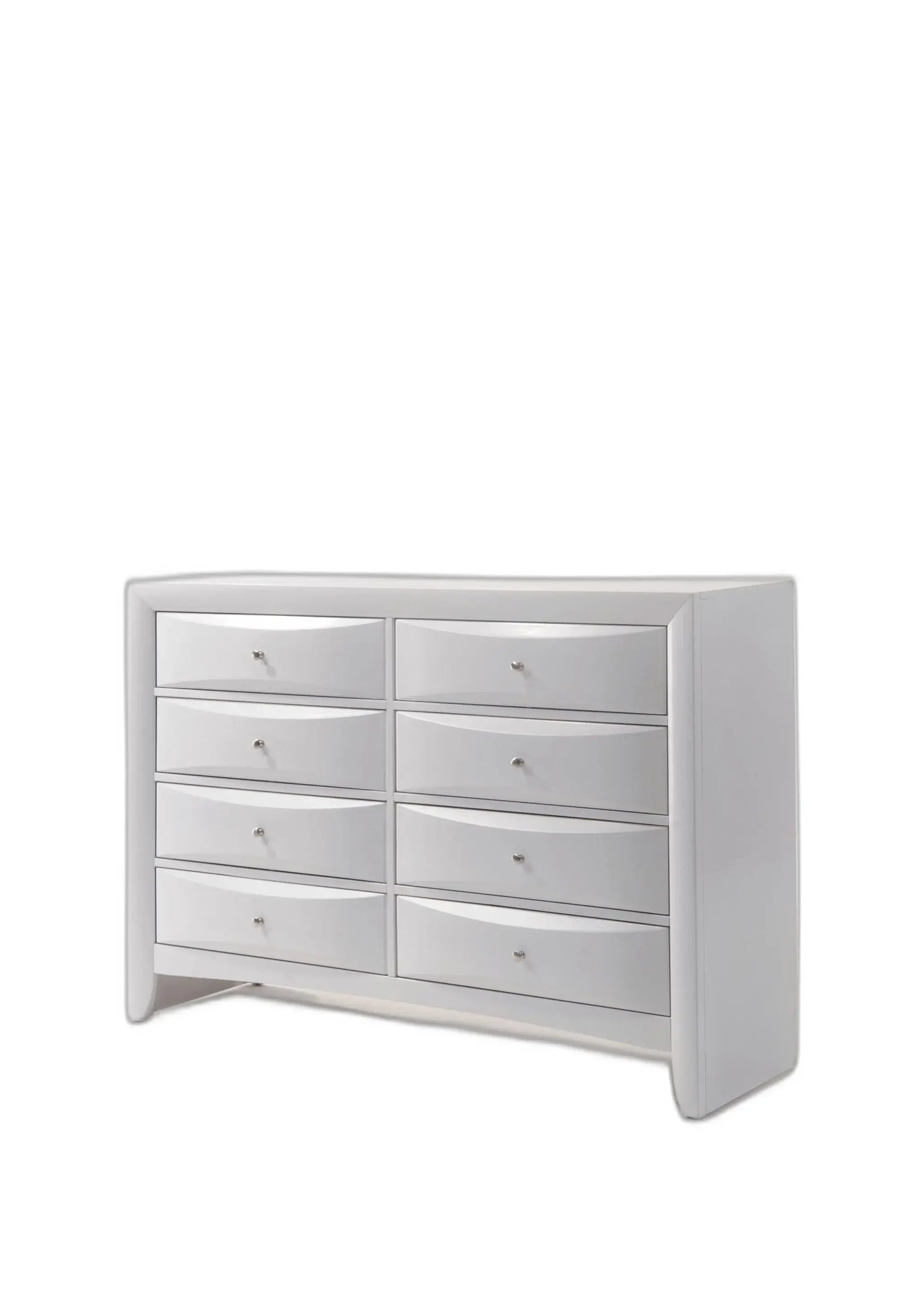 59" White Solid and Manufactured Wood Eight Drawer Double Dresser - Homeroots - Flyclothing LLC