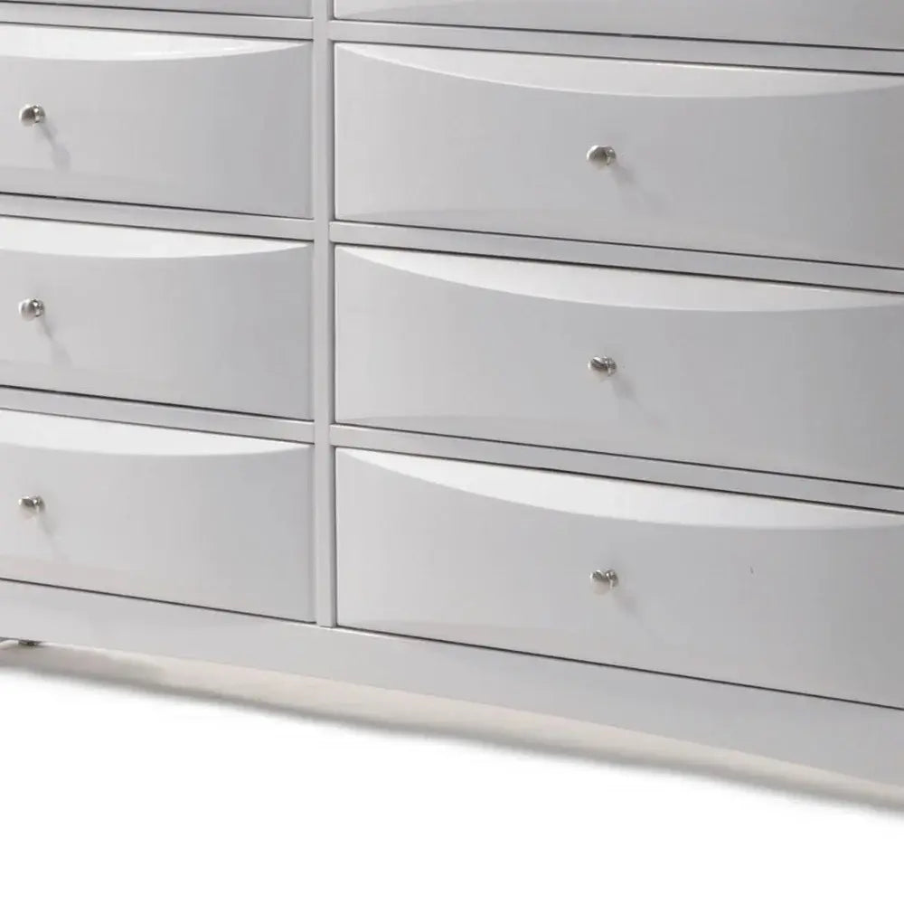 59" White Solid and Manufactured Wood Eight Drawer Double Dresser - Homeroots - Flyclothing LLC