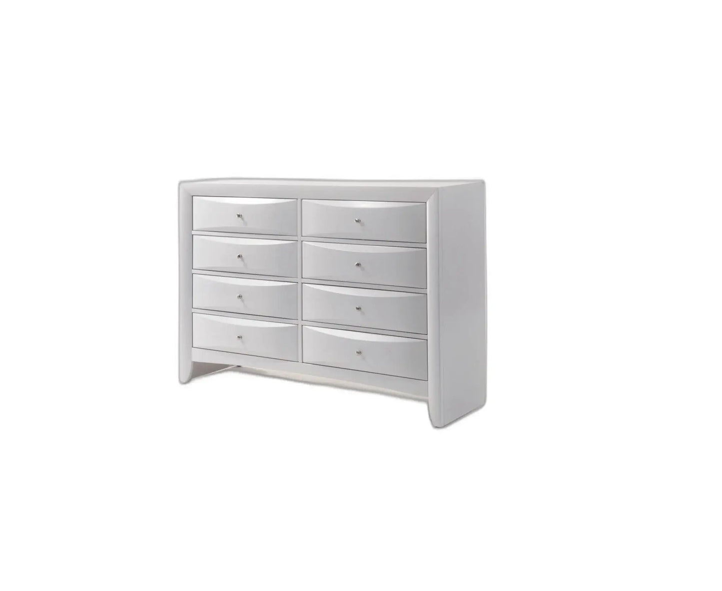 59" White Solid and Manufactured Wood Eight Drawer Double Dresser - Homeroots - Flyclothing LLC