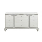 66" Platinum Manufactured Wood Nine Drawer Dresser - Homeroots - Flyclothing LLC