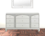 66" Platinum Manufactured Wood Nine Drawer Dresser - Homeroots - Flyclothing LLC