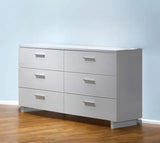 63" White Six Drawer Double Dresser - Homeroots - Flyclothing LLC