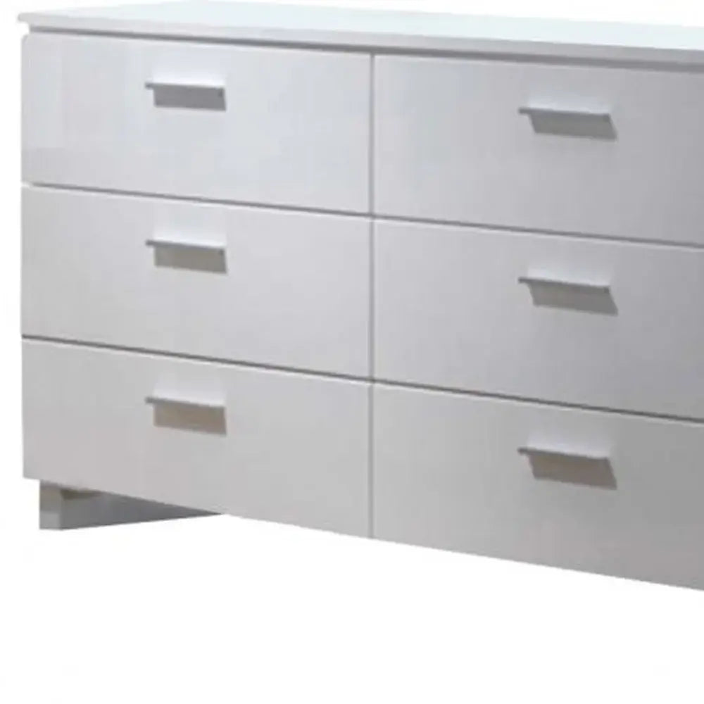 63" White Six Drawer Double Dresser - Homeroots - Flyclothing LLC