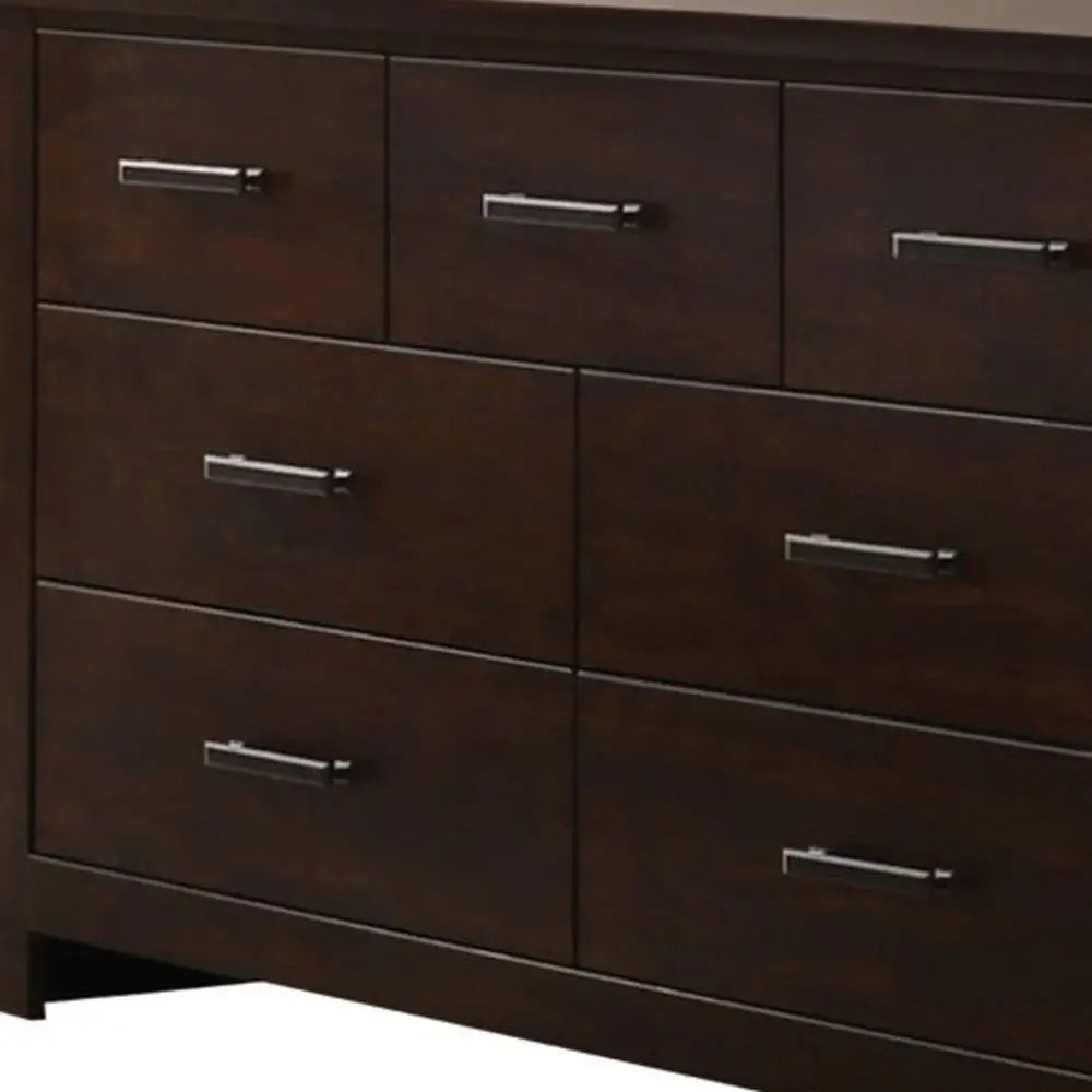 55" Mahogany Seven Drawer Double Dresser - Homeroots - Flyclothing LLC