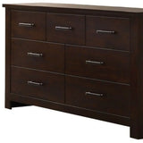55" Mahogany Seven Drawer Double Dresser - Homeroots - Flyclothing LLC