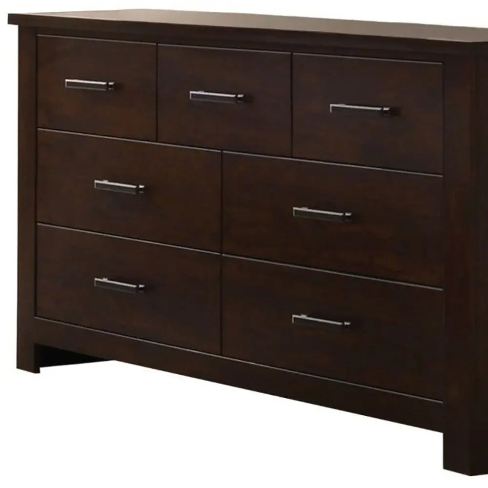 55" Mahogany Seven Drawer Double Dresser - Homeroots - Flyclothing LLC