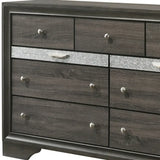 63" Gray Solid and Manufactured Wood Nine Drawer Triple Dresser - Homeroots - Flyclothing LLC