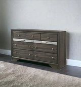 63" Gray Solid and Manufactured Wood Nine Drawer Triple Dresser - Homeroots - Flyclothing LLC