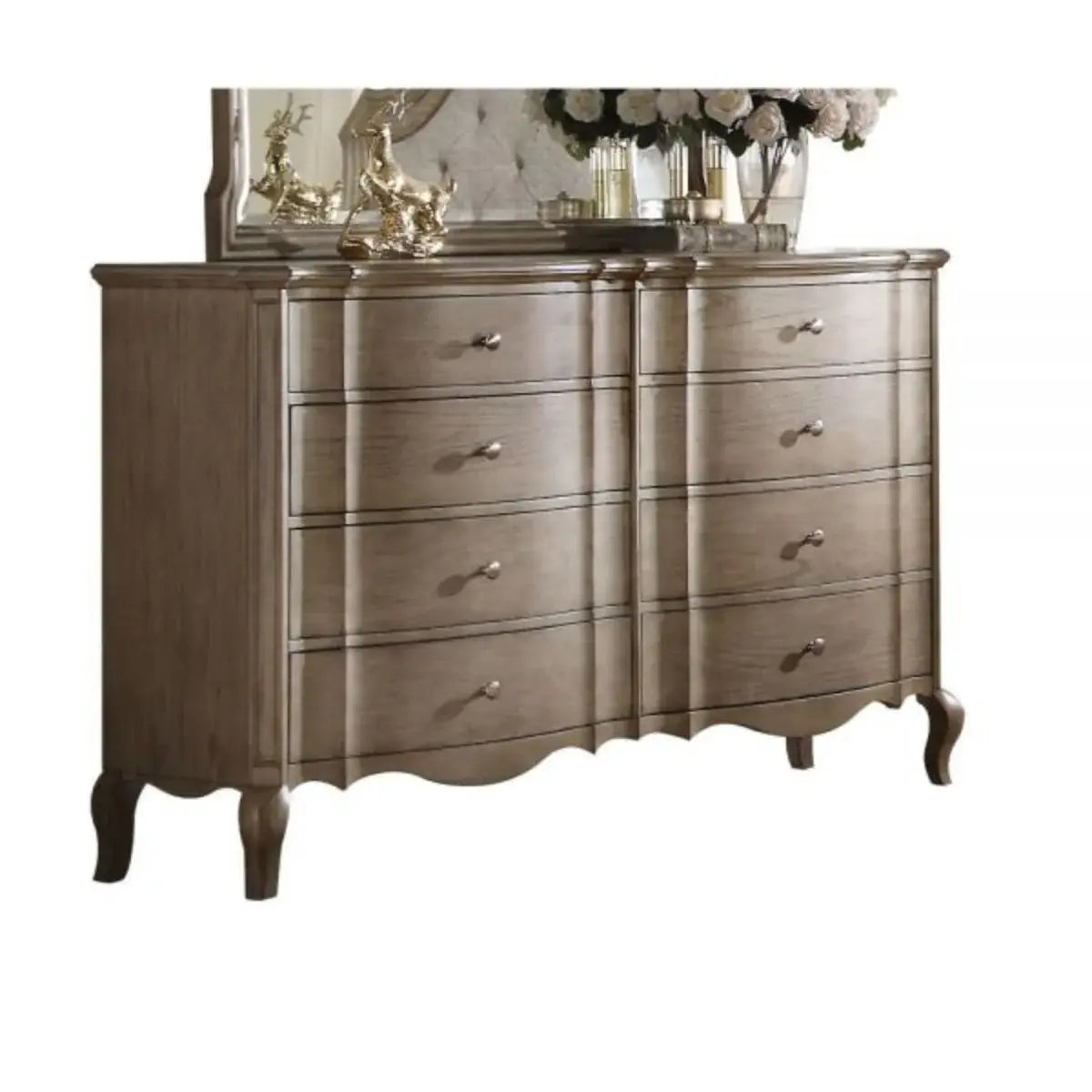 64" Taupe Solid and Manufactured Wood Eight Drawer Double Dresser - Homeroots - Flyclothing LLC