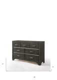 58" Gray Solid and Manufactured Wood Seven Drawer Triple Dresser - Homeroots - Flyclothing LLC