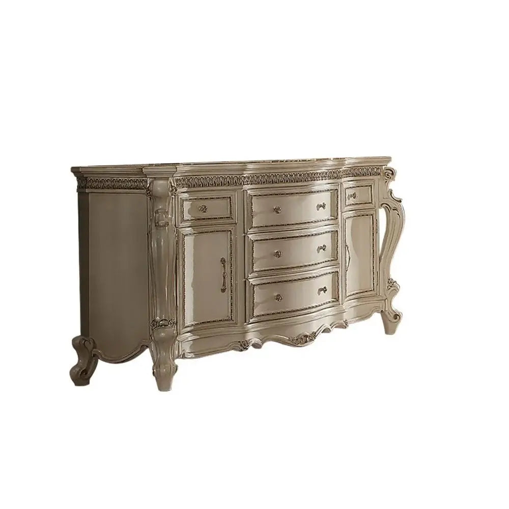 69" Pearl Solid and Manufactured Wood Five Drawer Triple Dresser - Homeroots - Flyclothing LLC