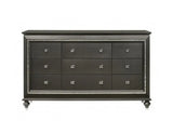66" Gray Solid and Manufactured Wood Nine Drawer Triple Dresser - Homeroots - Flyclothing LLC