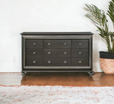 66" Gray Solid and Manufactured Wood Nine Drawer Triple Dresser - Homeroots - Flyclothing LLC