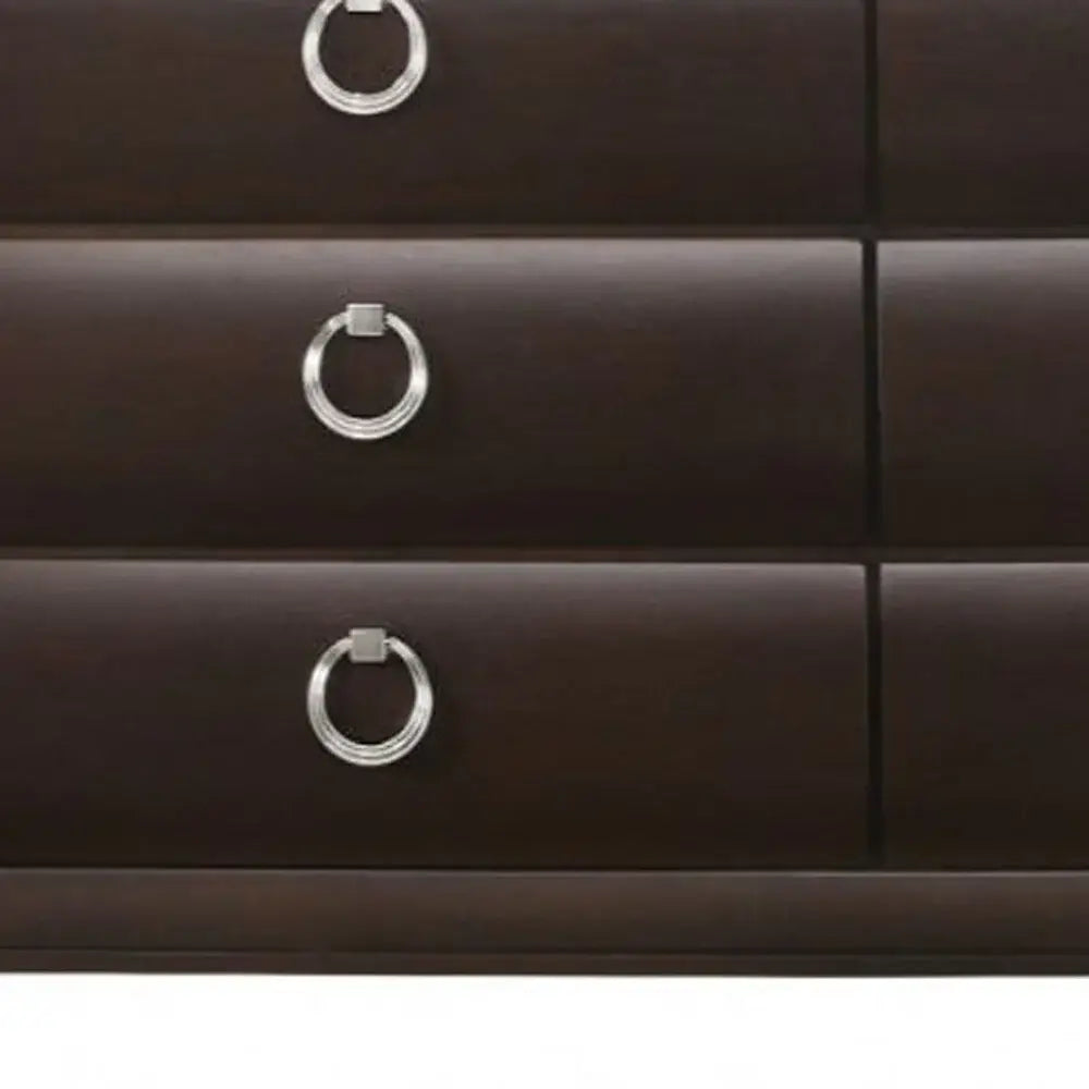 63" Merlot Solid and Manufactured Wood Six Drawer Double Dresser - Homeroots - Flyclothing LLC