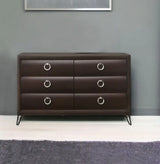 63" Merlot Solid and Manufactured Wood Six Drawer Double Dresser - Homeroots - Flyclothing LLC