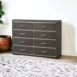 57" Gray Solid and Manufactured Wood Eight Drawer Double Dresser - Homeroots - Flyclothing LLC