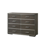 57" Gray Solid and Manufactured Wood Eight Drawer Double Dresser - Homeroots - Flyclothing LLC