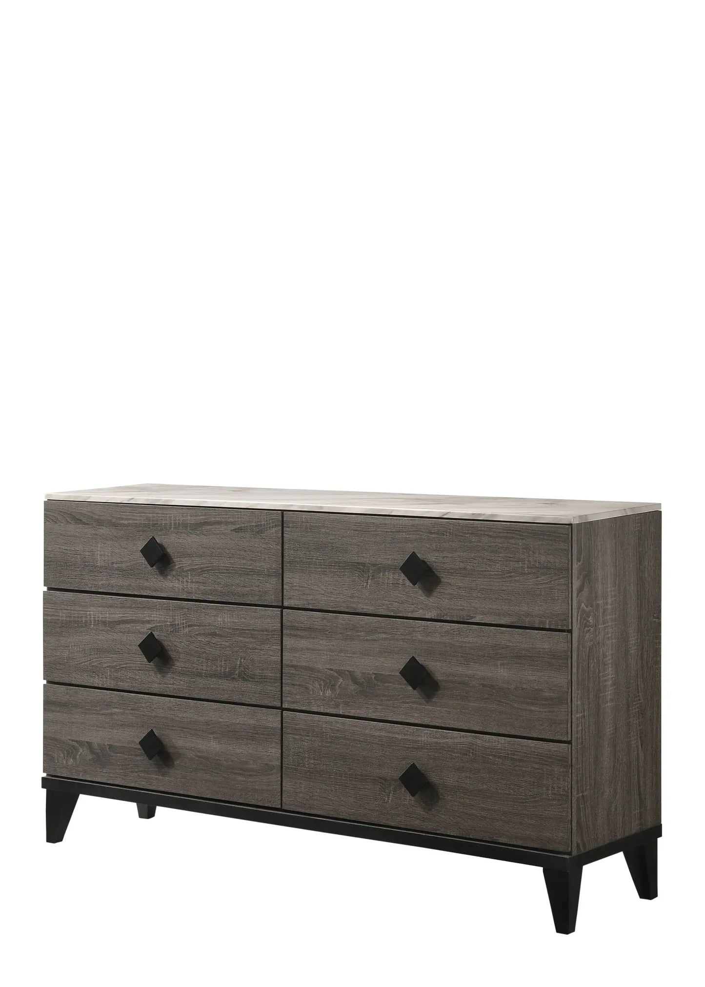 61" Gray Solid and Manufactured Wood Six Drawer Double Dresser - Homeroots - Flyclothing LLC