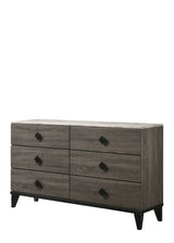61" Gray Solid and Manufactured Wood Six Drawer Double Dresser - Homeroots - Flyclothing LLC