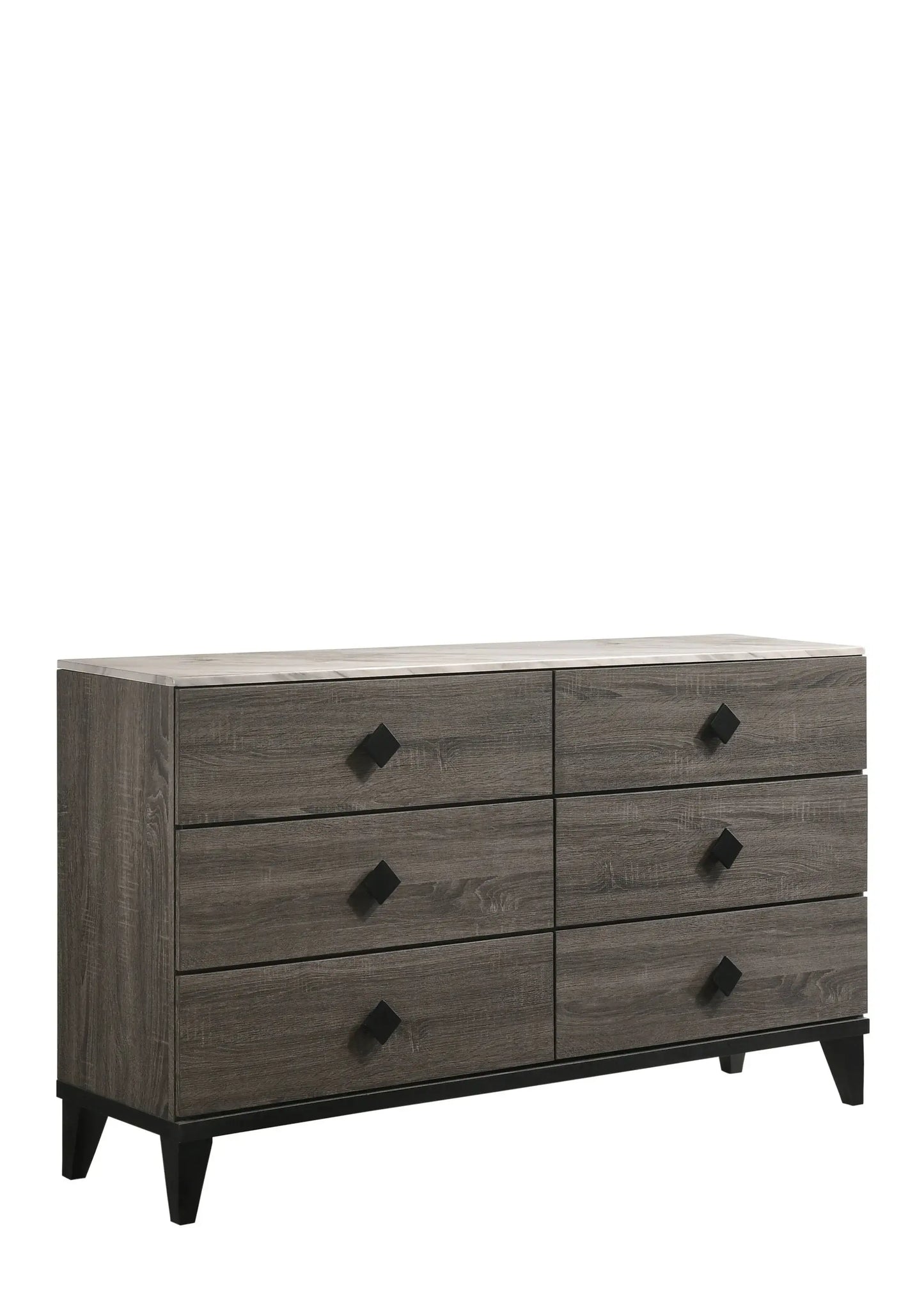 61" Gray Solid and Manufactured Wood Six Drawer Double Dresser - Homeroots - Flyclothing LLC