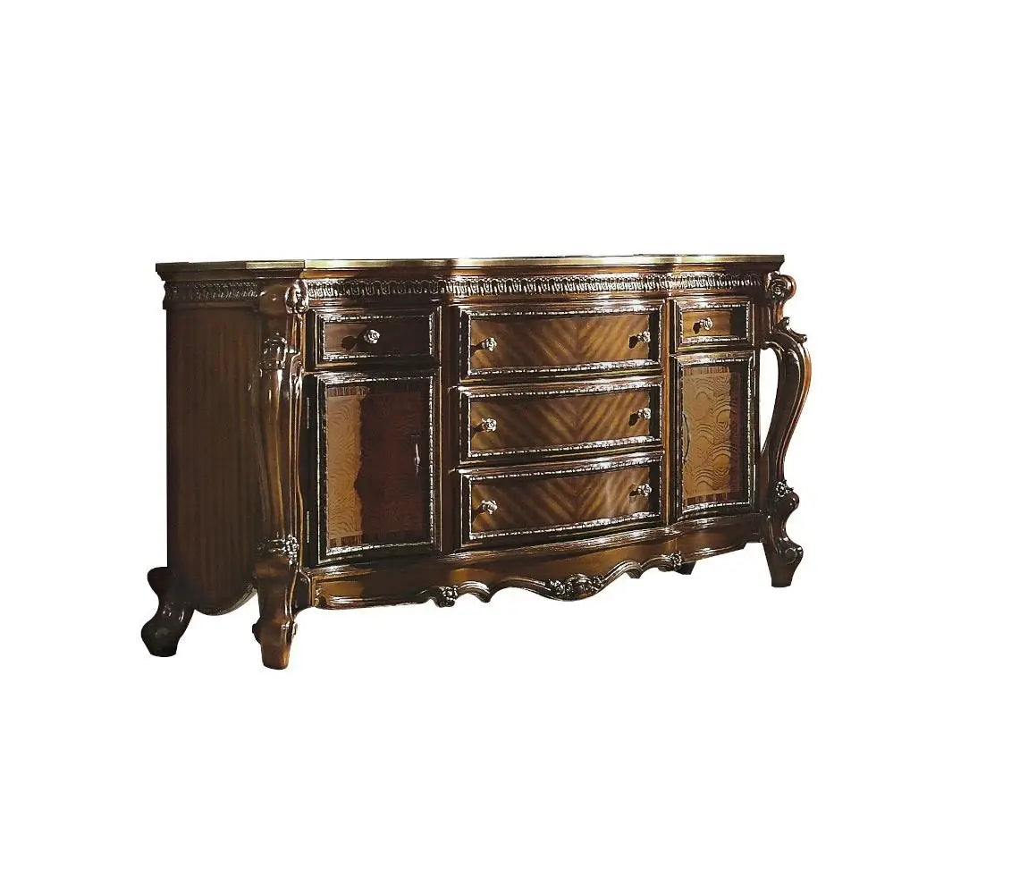69" Brown Solid and Manufactured Wood Five Drawer Triple Dresser - Homeroots - Flyclothing LLC