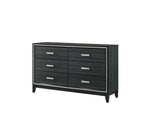 63" Black Solid and Manufactured Wood Six Drawer Double Dresser - Homeroots - Flyclothing LLC