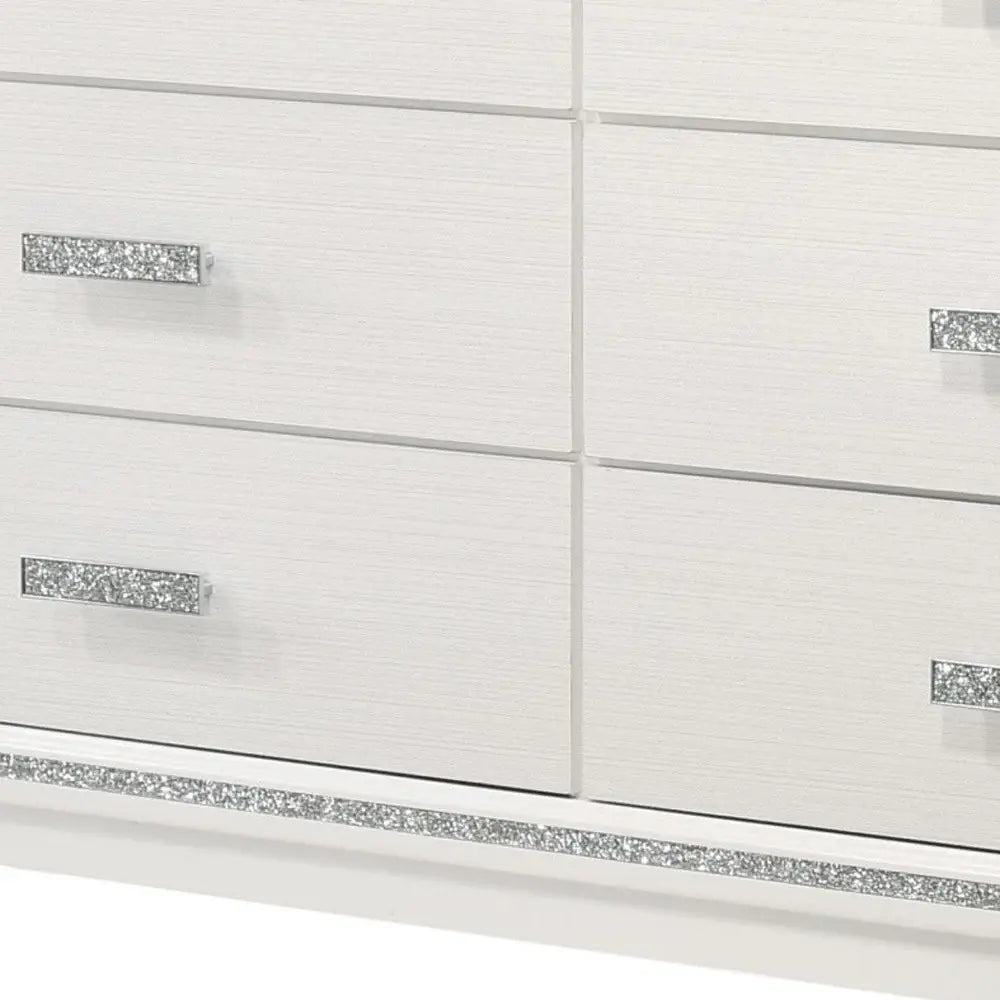 63" White Solid and Manufactured Wood Six Drawer Double Dresser - Homeroots - Flyclothing LLC