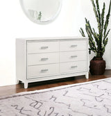 63" White Solid and Manufactured Wood Six Drawer Double Dresser - Homeroots - Flyclothing LLC