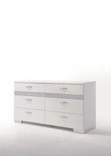 63" White High Gloss Manufactured Wood Eight Drawer Double Dresser - Homeroots - Flyclothing LLC
