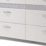 63" White High Gloss Manufactured Wood Eight Drawer Double Dresser - Homeroots - Flyclothing LLC