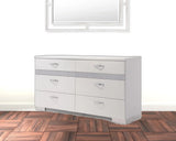 63" White High Gloss Manufactured Wood Eight Drawer Double Dresser - Homeroots - Flyclothing LLC