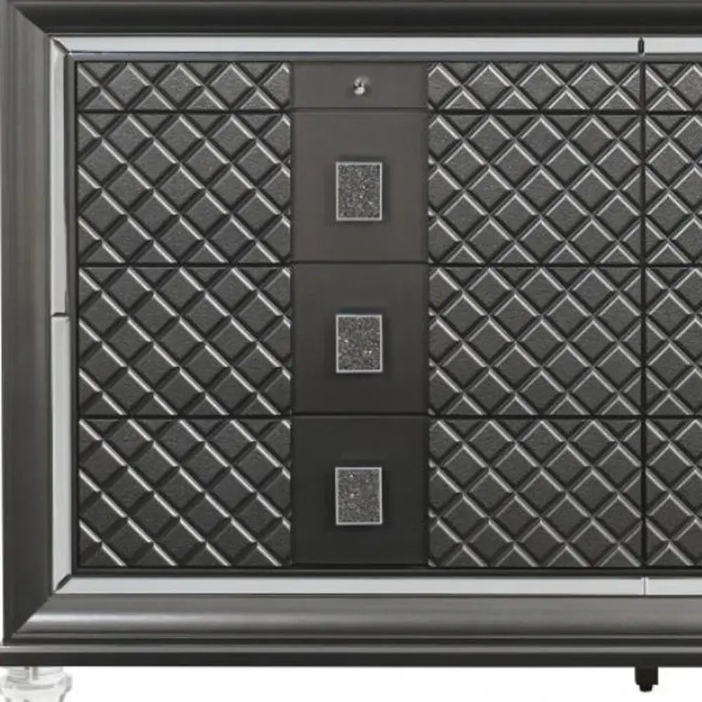65" Gray Solid and Manufactured Wood Eight Drawer Double Dresser - Homeroots - Flyclothing LLC