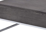 47" Chrome And Gray Oak Rectangular Lift Top Coffee Table - Homeroots - Flyclothing LLC