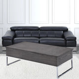 47" Chrome And Gray Oak Rectangular Lift Top Coffee Table - Homeroots - Flyclothing LLC