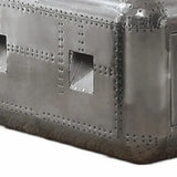52" Silver Aluminum Coffee Table With Drawer - Homeroots - Flyclothing LLC