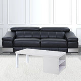 47" Chrome And White Rectangular Coffee Table With Shelf - Homeroots - Flyclothing LLC