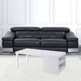 47" White and Silver Wood And Metal Frame Coffee Table With Shelf