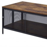 41" Black And Antique Oak Rectangular Coffee Table With Shelf - Homeroots - Flyclothing LLC