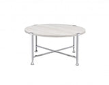36" Chrome And White Oak Round Coffee Table - Homeroots - Flyclothing LLC