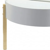 32" Natural Brown And White Round Coffee Table - Homeroots - Flyclothing LLC