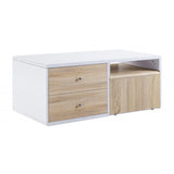 47" White and Natural Coffee Table With Four Drawers - Homeroots - Flyclothing LLC