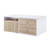 47" White and Natural Coffee Table With Four Drawers - Homeroots - Flyclothing LLC