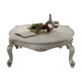 54" Pearl Wood And Polyresin Coffee Table