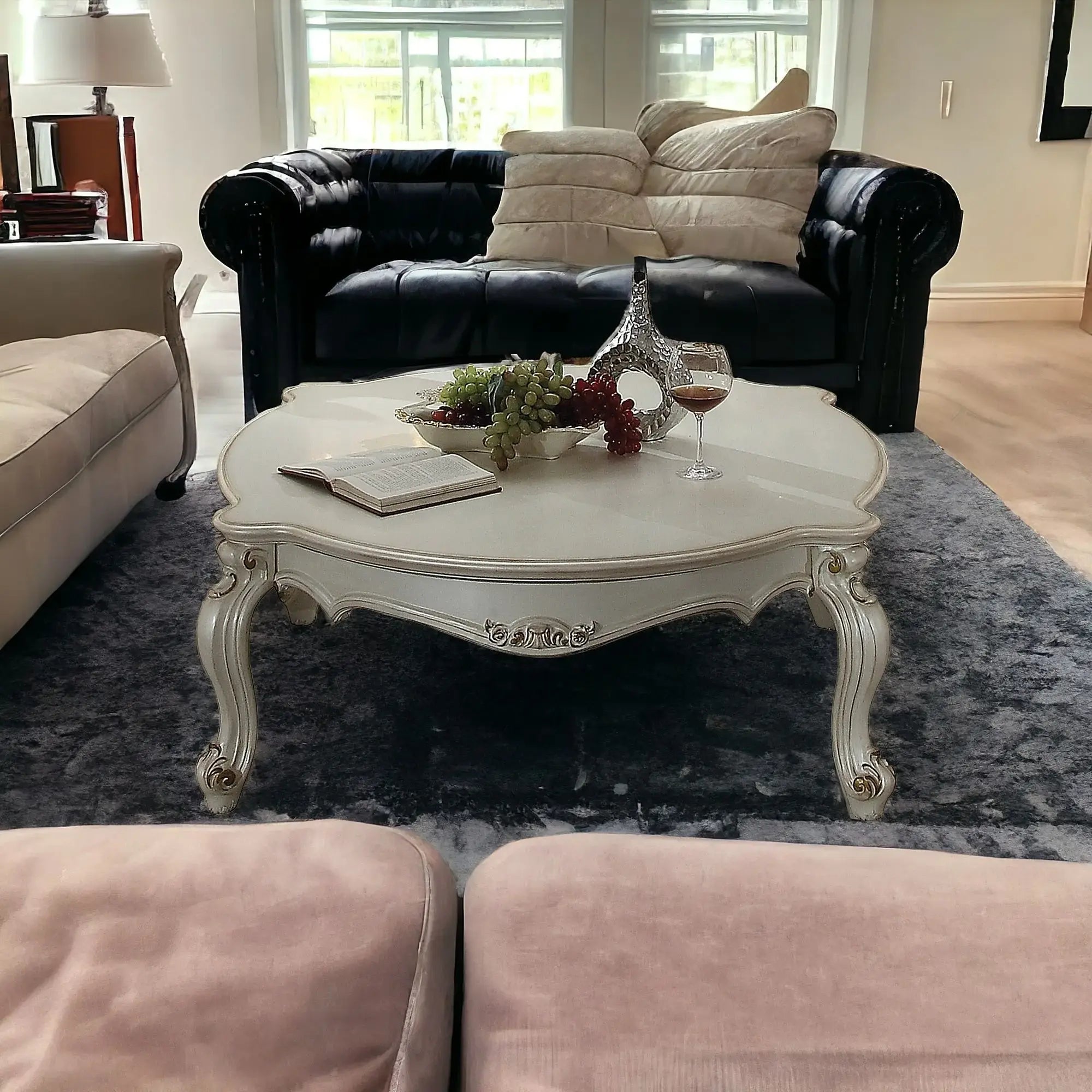 54" Pearl Solid And Manufactured Wood And Polyresin Coffee Table - Homeroots - Flyclothing LLC