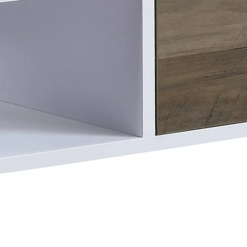 44" Black And White Melamine Veneer And Metal Rectangular Coffee Table With Drawer And Shelf - Homeroots - Flyclothing LLC