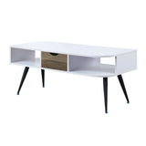 44" Black And White Melamine Veneer And Metal Rectangular Coffee Table With Drawer And Shelf - Homeroots - Flyclothing LLC