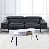 44" Black And White Melamine Veneer And Metal Rectangular Coffee Table With Drawer And Shelf - Homeroots - Flyclothing LLC