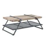 47" Sandy Gray And Oak Paper Veneer And Metal Rectangular Coffee Table With Shelf - Homeroots - Flyclothing LLC